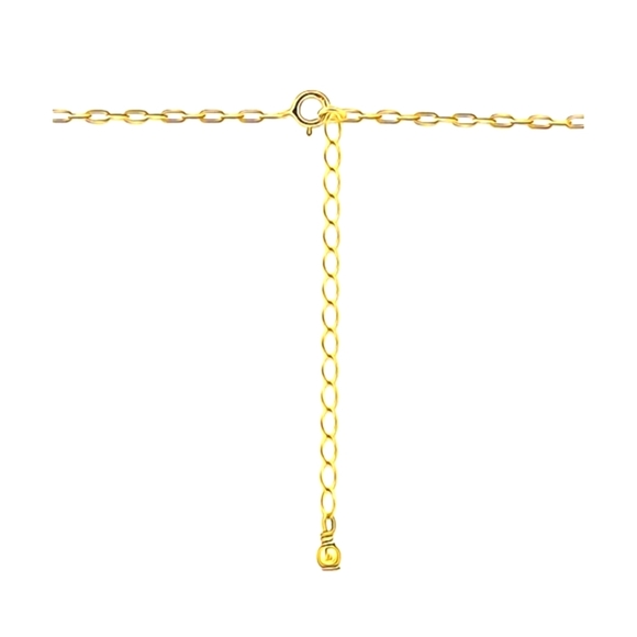 Teardrop Paperclip Chain 18" Pendant Necklace, 18k Gold Over Silver - Picture 4 of 4